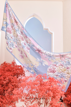 (SAMPLE) ( Full Wide Pleats Shawl ) Garden of Hurrem Bloom in ( NADINE )