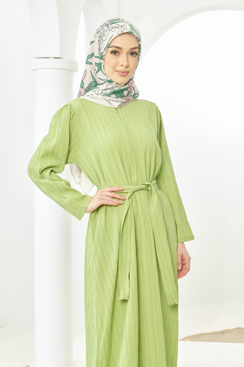 [ Ironless ] TheSugarEdit Bea Dress - Apple Green