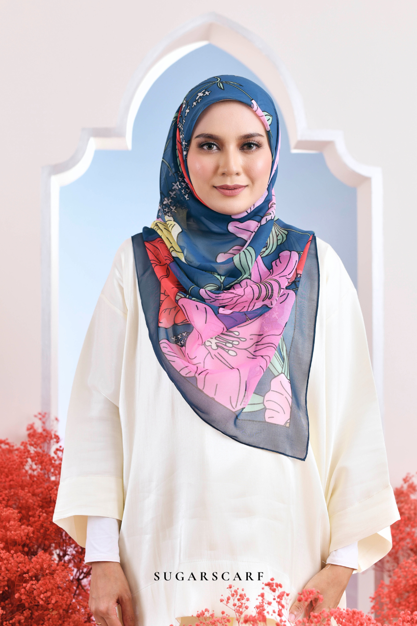 YES ( Japanese Voile Vol2 Square Scarf ) Garden of Hurrem Bloom in ( MERYEM )