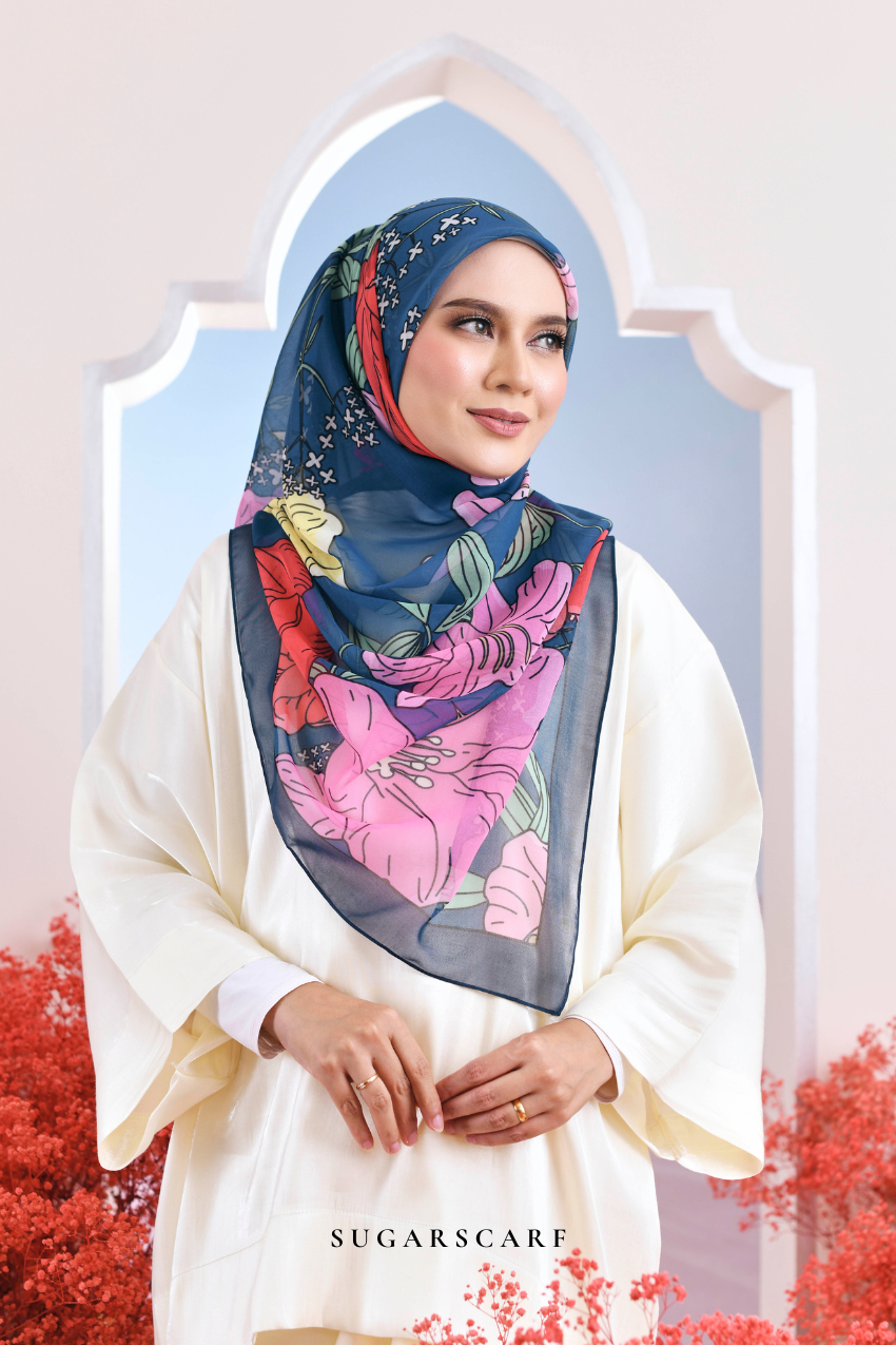 YES ( Japanese Voile Vol2 Square Scarf ) Garden of Hurrem Bloom in ( MERYEM )