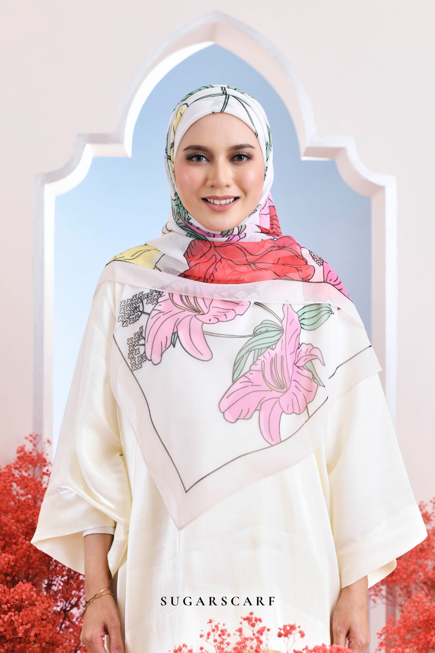 YES ( Japanese Voile Vol2 Square Scarf ) Garden of Hurrem Bloom in ( LUNARA )