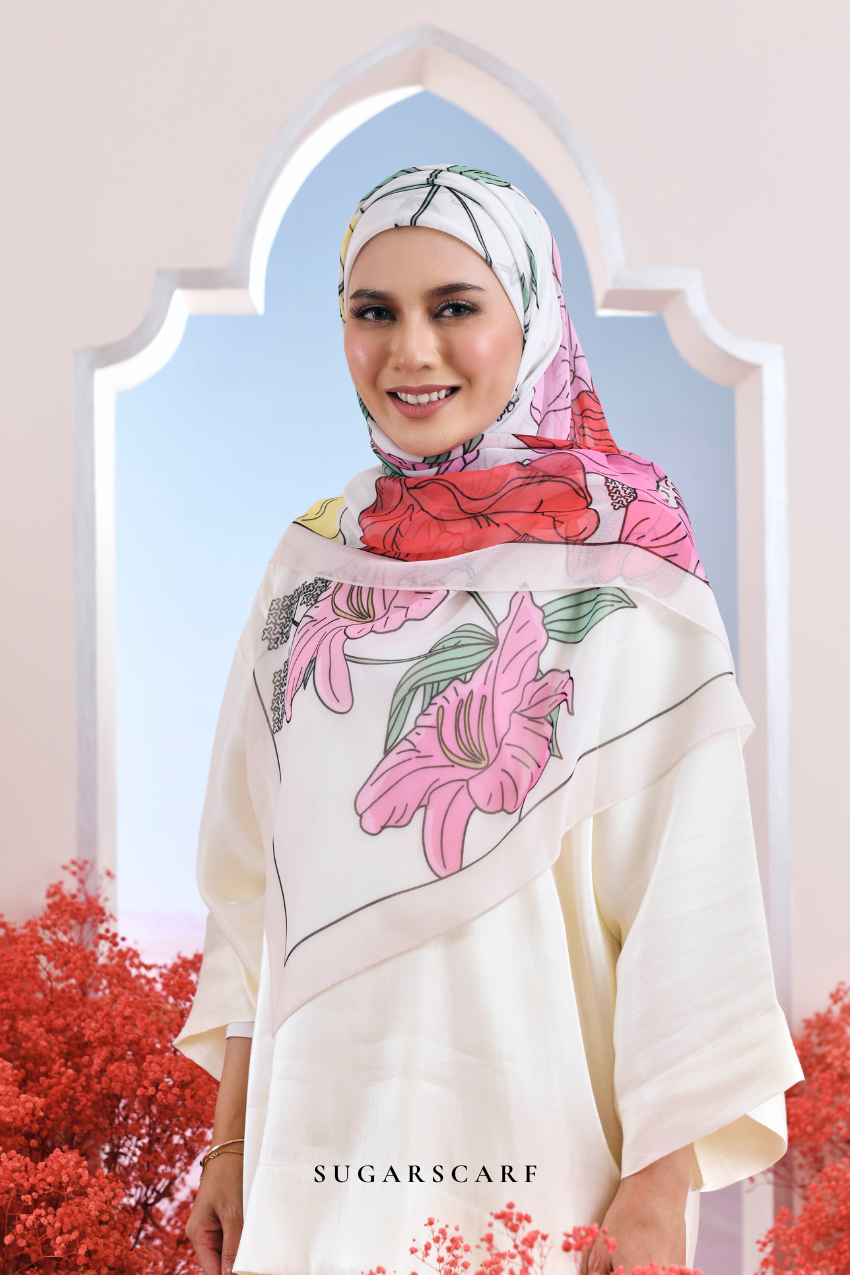 YES ( Japanese Voile Vol2 Square Scarf ) Garden of Hurrem Bloom in ( LUNARA )