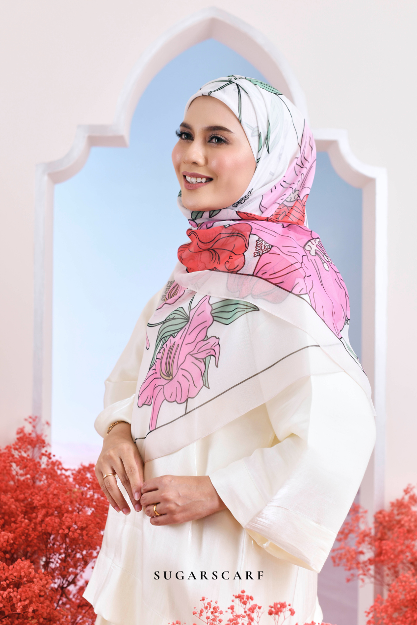 YES ( Japanese Voile Vol2 Square Scarf ) Garden of Hurrem Bloom in ( LUNARA )