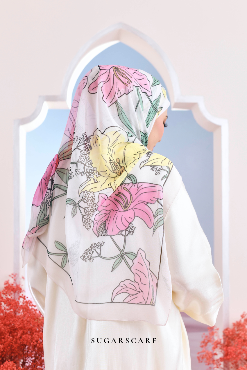 YES ( Japanese Voile Vol2 Square Scarf ) Garden of Hurrem Bloom in ( LUNARA )