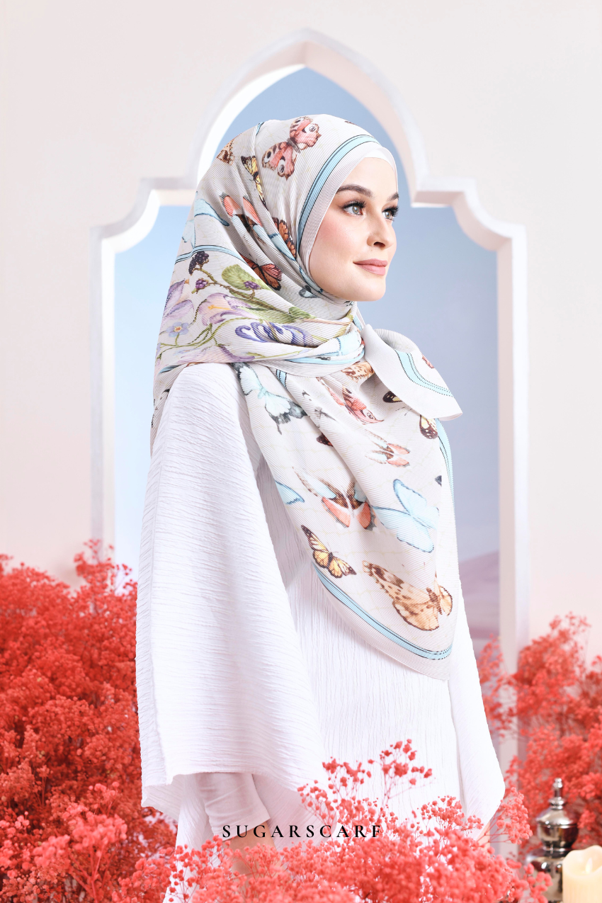 YES ( Full Wide Pleats Shawl ) Garden of Hurrem Bloom in ( BELKIS )
