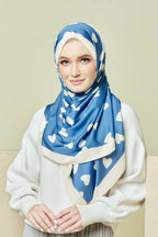 YES DEFECT Long Shawl Mixed Satin Silk #EyeCandyLove in (Denim)