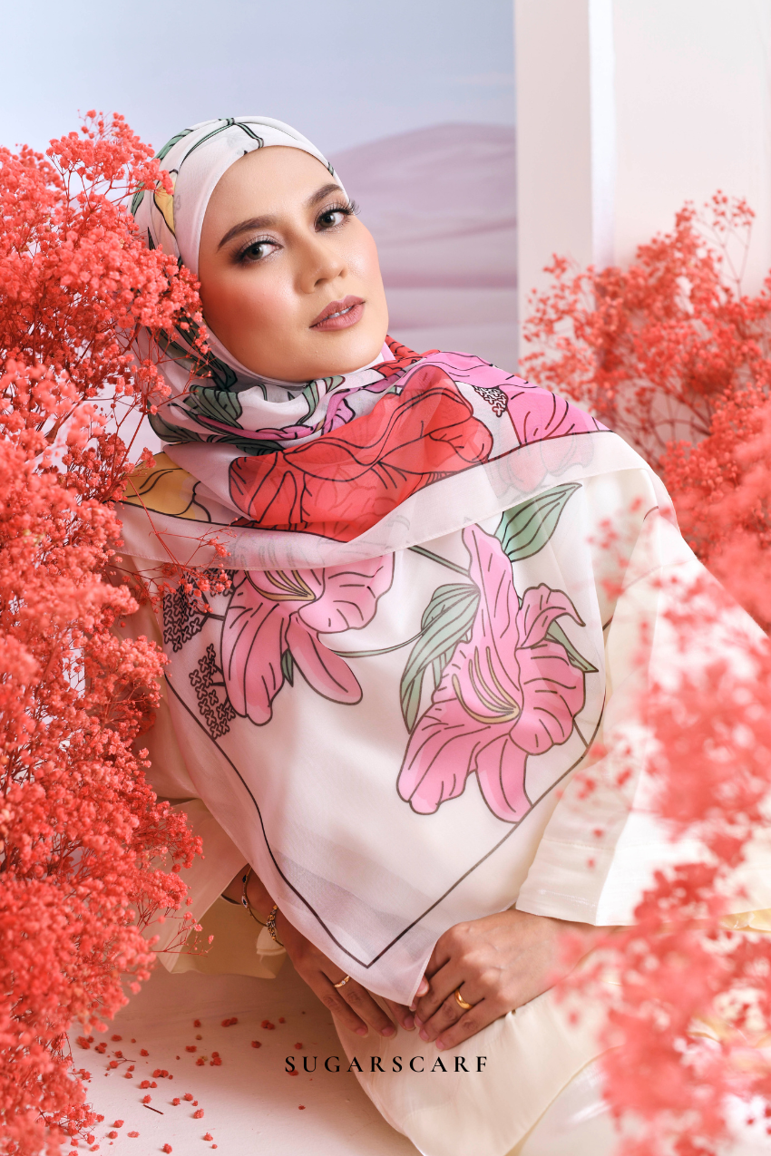 YES ( Japanese Voile Vol2 Square Scarf ) Garden of Hurrem Bloom in ( LUNARA )