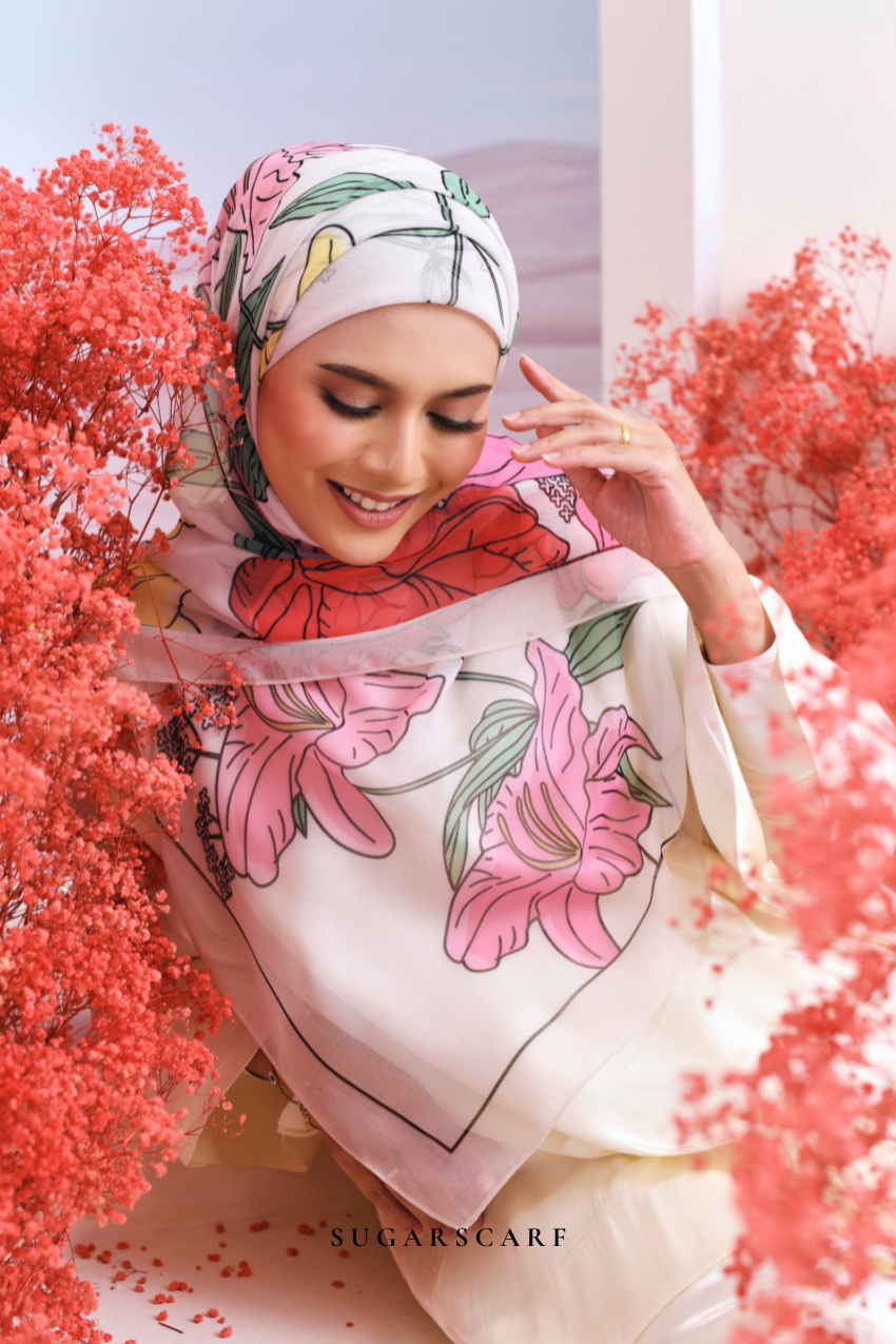 YES ( Japanese Voile Vol2 Square Scarf ) Garden of Hurrem Bloom in ( LUNARA )