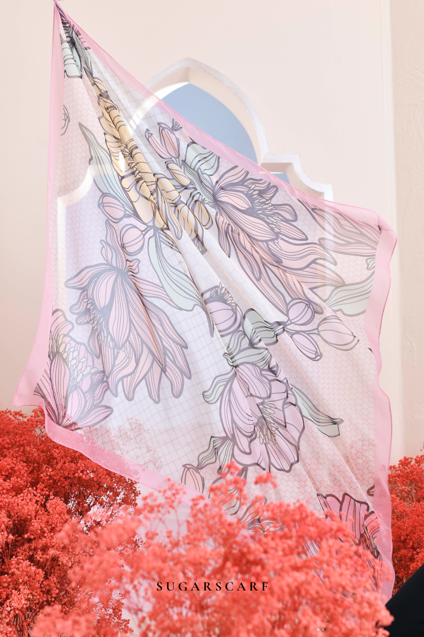 YES ( Japanese Voile Vol2 Square Scarf ) Garden of Hurrem Bloom in ( SELINE )