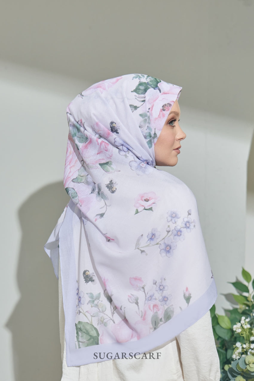 YES ( Square ) Paint in Bloom Cotton Premium Scarf ( HI-TEA )