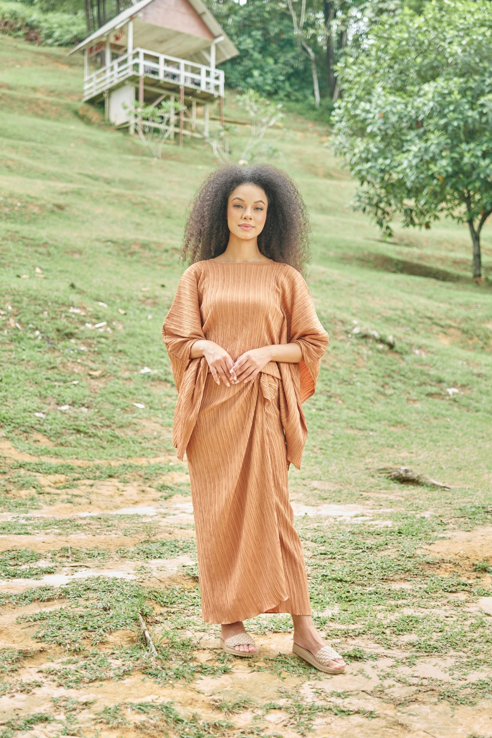 Anya Kaftan Set ( Kaftan Top & Instant Pareo Skirt - Two-Piece Set )