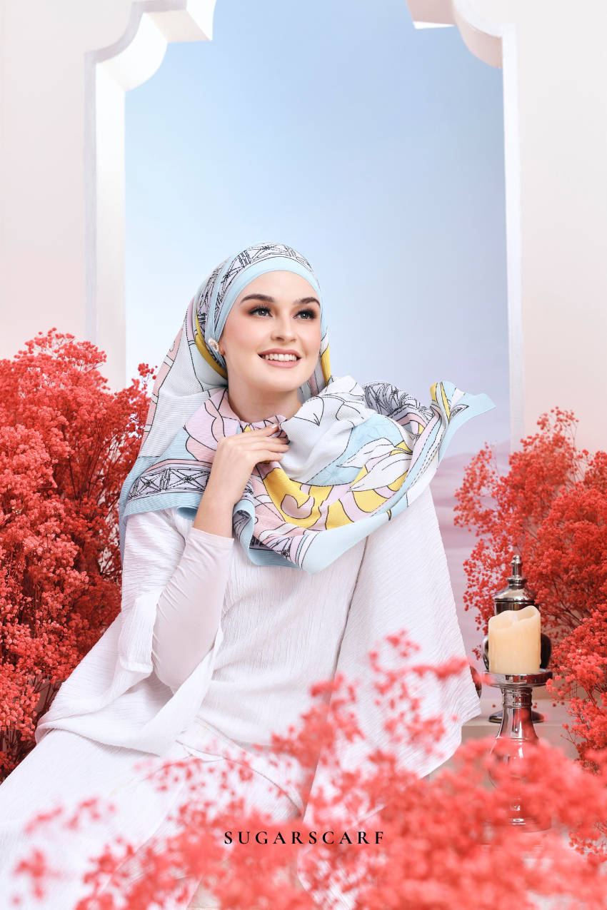 YES ( Full Wide Pleats Shawl ) Garden of Hurrem Bloom in ( ELA )