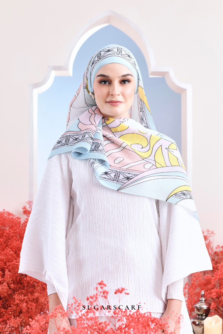 YES ( Full Wide Pleats Shawl ) Garden of Hurrem Bloom in ( ELA )