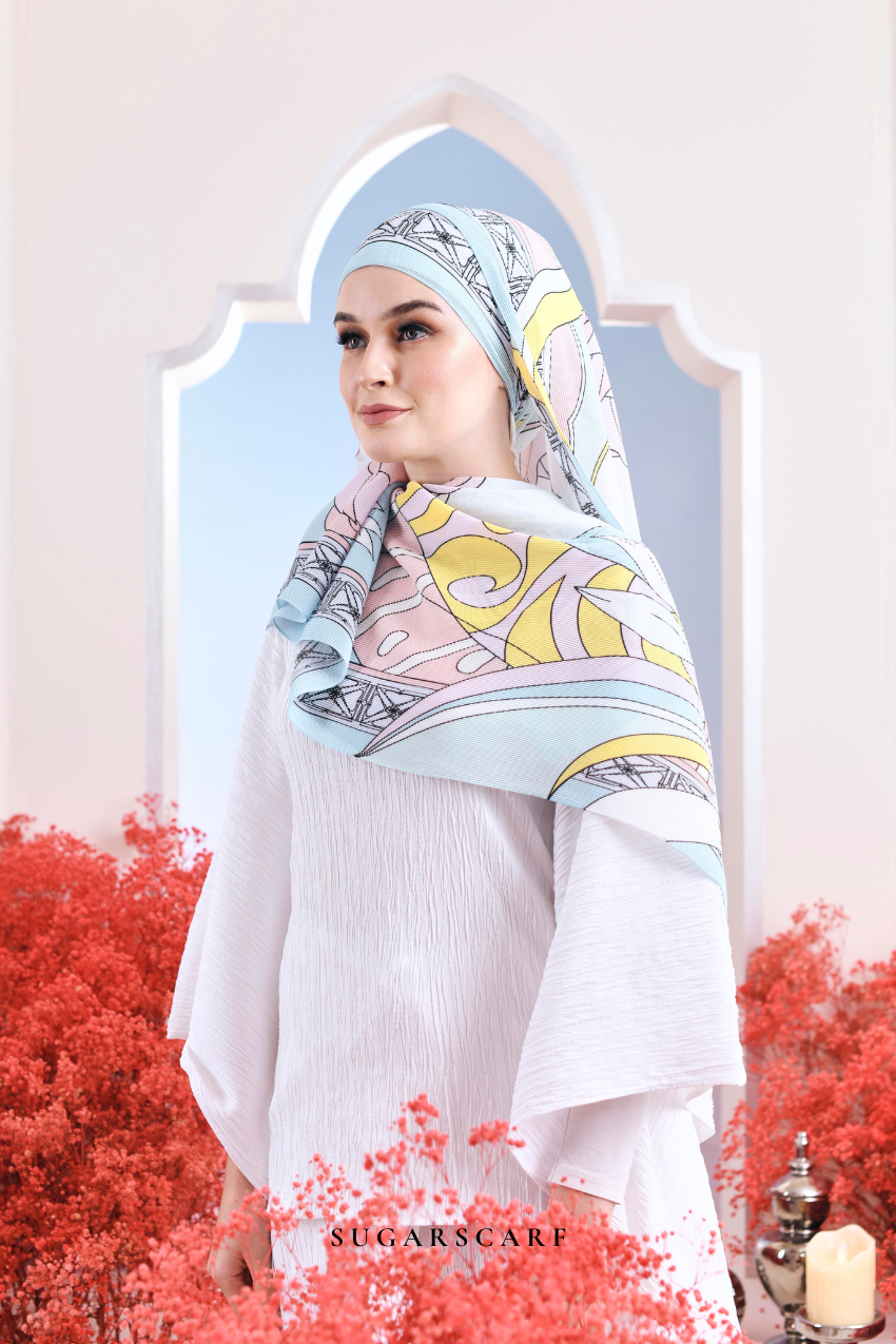 YES ( Full Wide Pleats Shawl ) Garden of Hurrem Bloom in ( ELA )