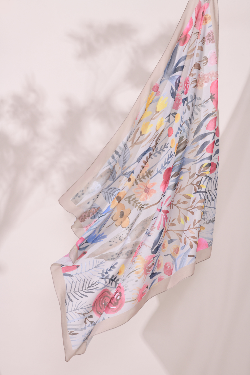 YES DEFECT -  ( Square Scarf ) Sweetheart in Cotton Bawal (Friendship)