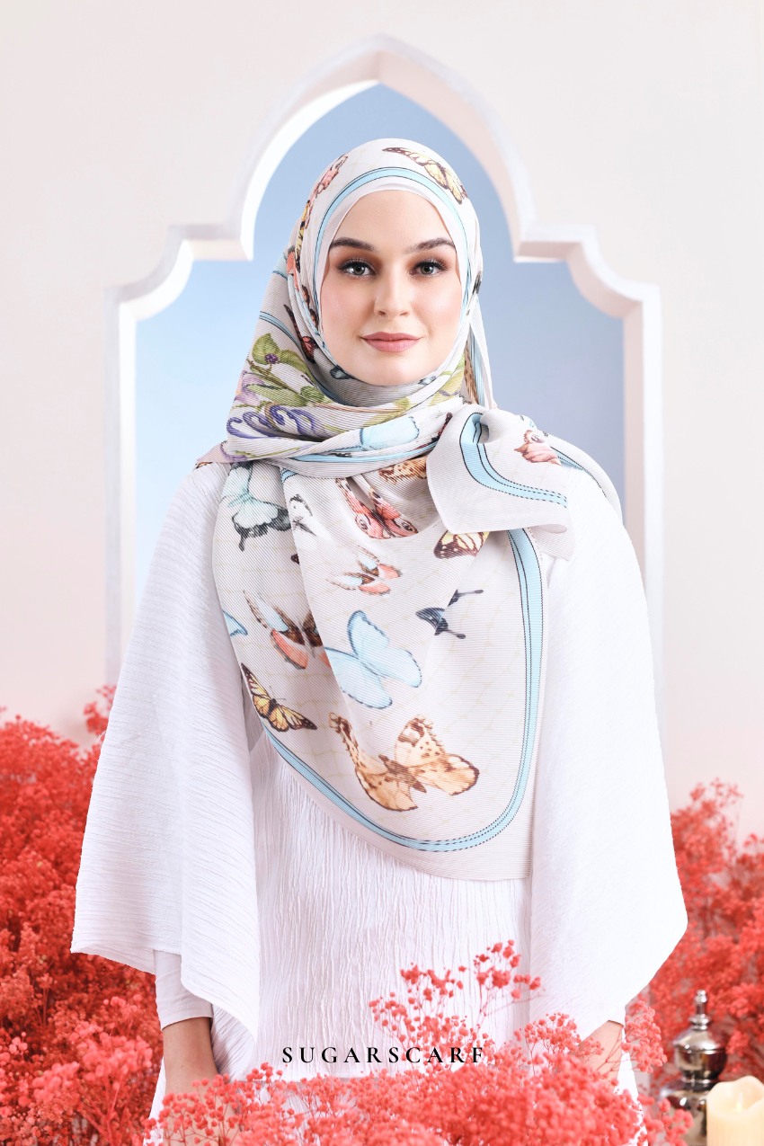 YES ( Full Wide Pleats Shawl ) Garden of Hurrem Bloom in ( BELKIS )