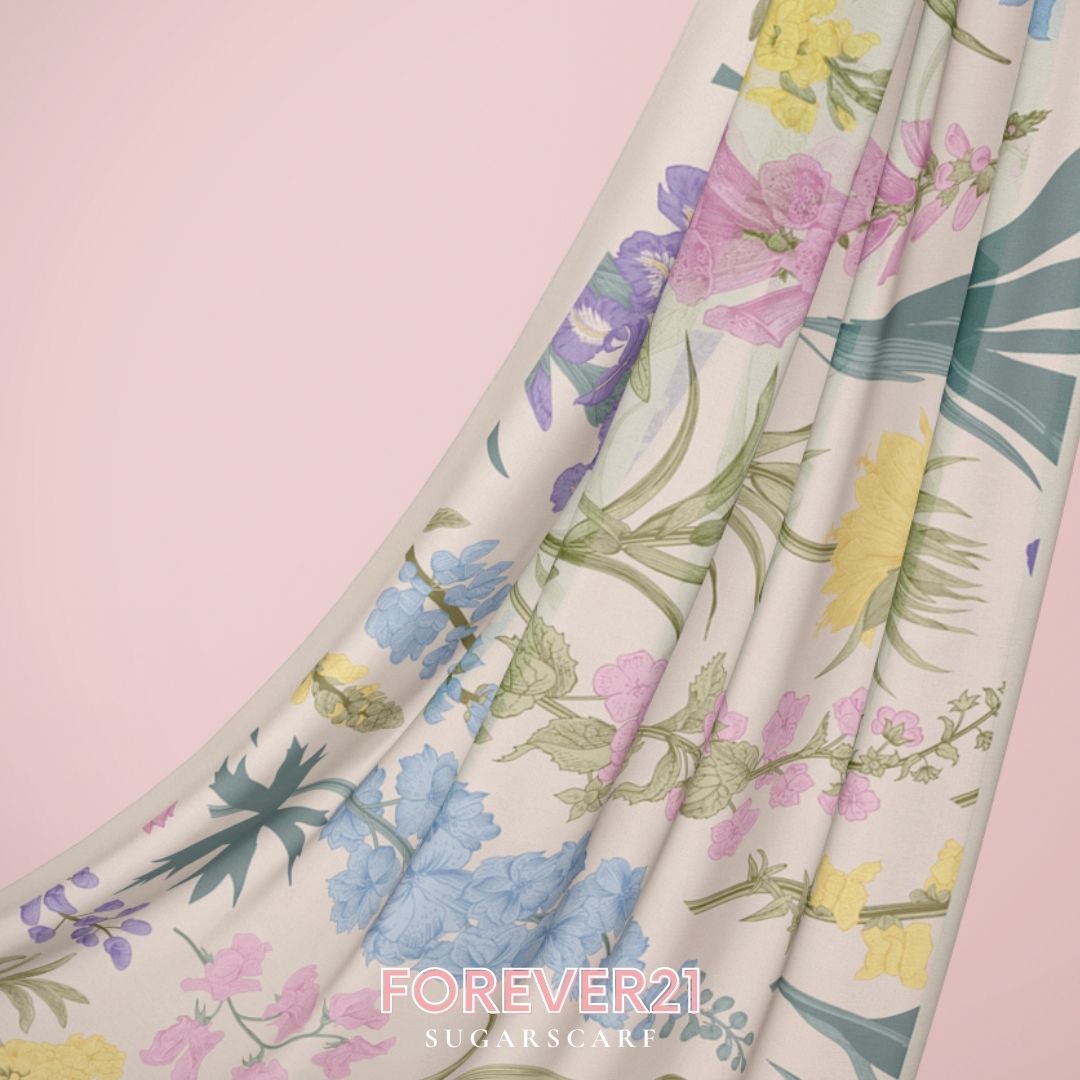 (SAMPLE) (Pleated Shawl) Bloom Journey Wide Pleats Scarf In Forever17