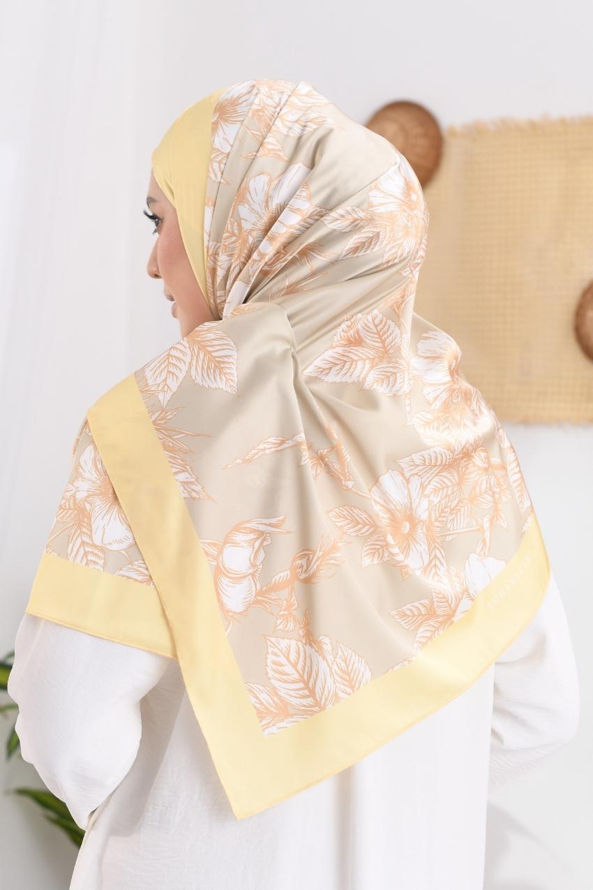 YES DEFECT - ( Long Scarf ) Rindu SatinSilk Shawl Mixed Satin Silk  ( Mekar )