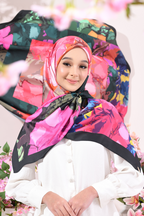 YES ( Square ) Soulful Bloom Mixed Silk Satin Scarf ( Zara )