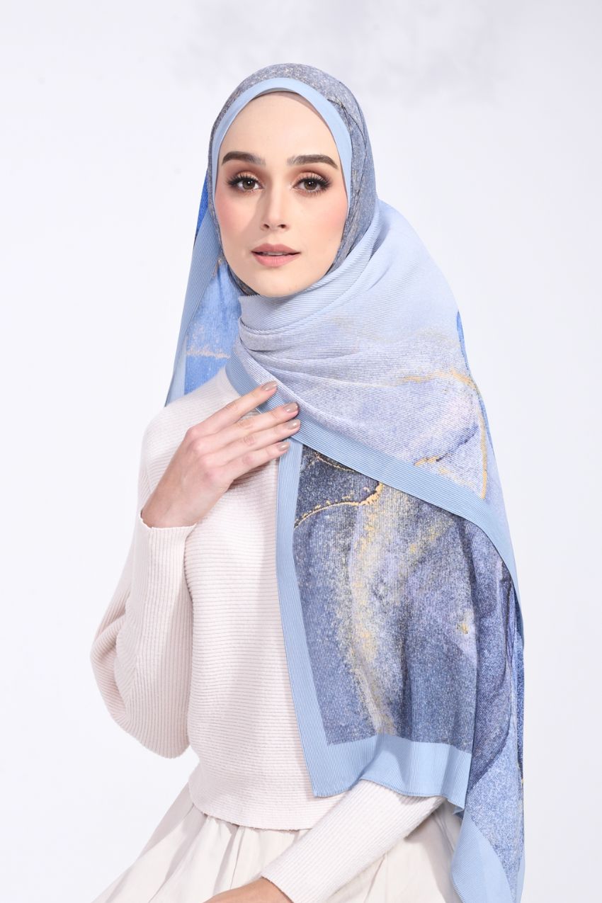 ( Full Wide Pleated Shawl ) Dolce ( Blueberry Pancakes )