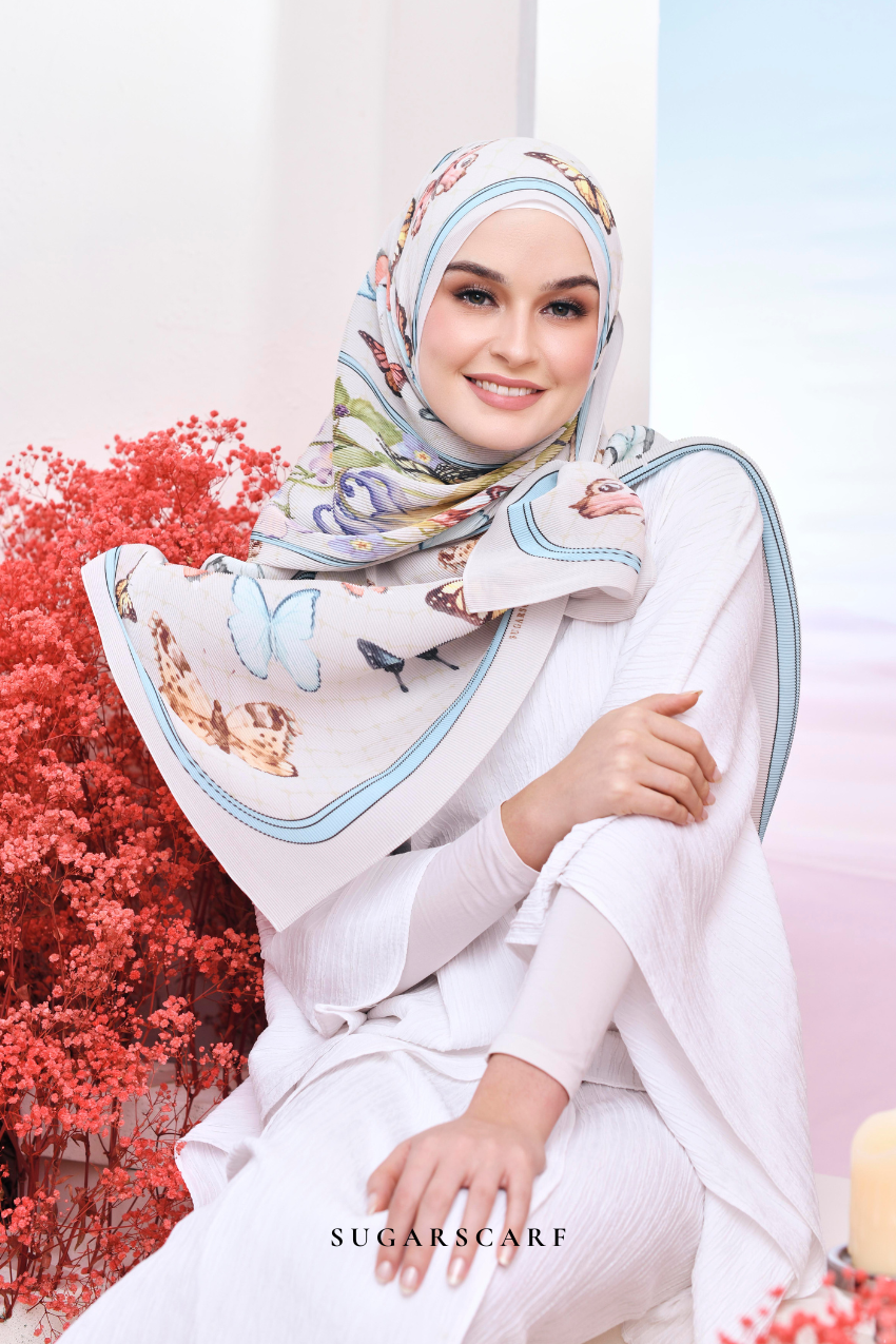 YES ( Full Wide Pleats Shawl ) Garden of Hurrem Bloom in ( BELKIS )