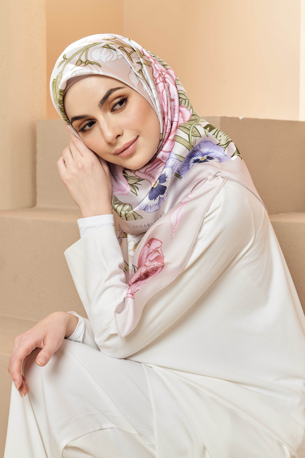 YES ( SQUARE) Blooming Journey in Mixed Satin Silk ( Honey )