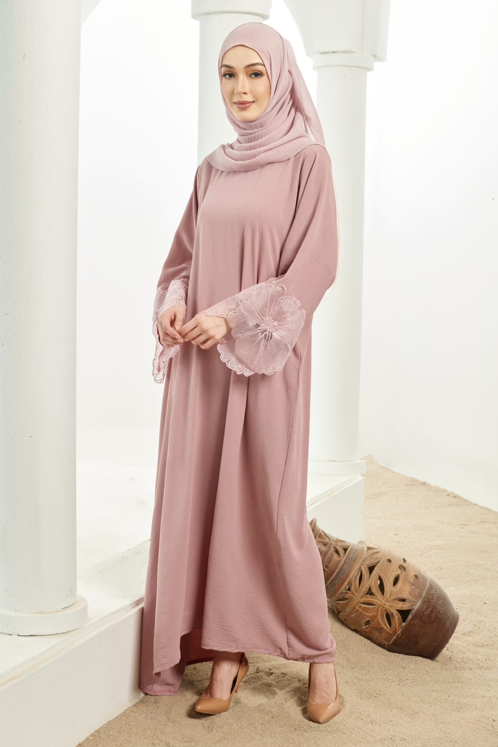 Layla Abaya [ Dusty Pink ]
