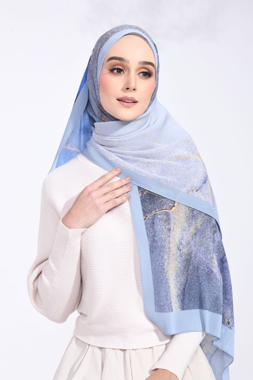 ( Full Wide Pleated Shawl ) Dolce ( Blueberry Pancakes )