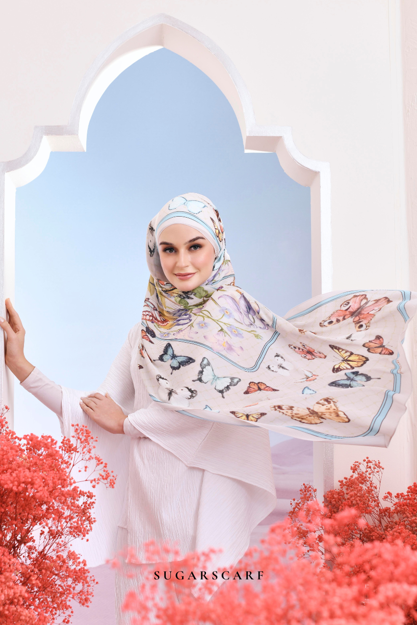 YES ( Full Wide Pleats Shawl ) Garden of Hurrem Bloom in ( BELKIS )