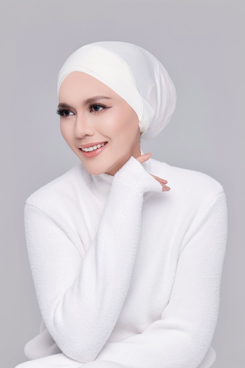 ( Signature Criss Cross) BambooViscose Ultimate Comfort Underscarf Inner In (Bridal White)