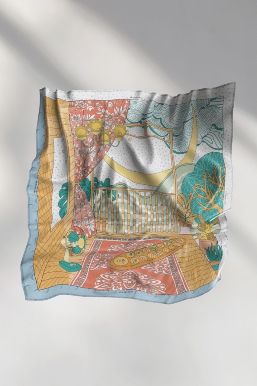 YES PERFECT - ( Square scarf ) RUMA - Kenangan Blue