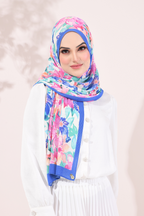 (SAMPLE) ( Full Wide Pleats Shawl ) Paint in Bloom ( DEFINITELY )