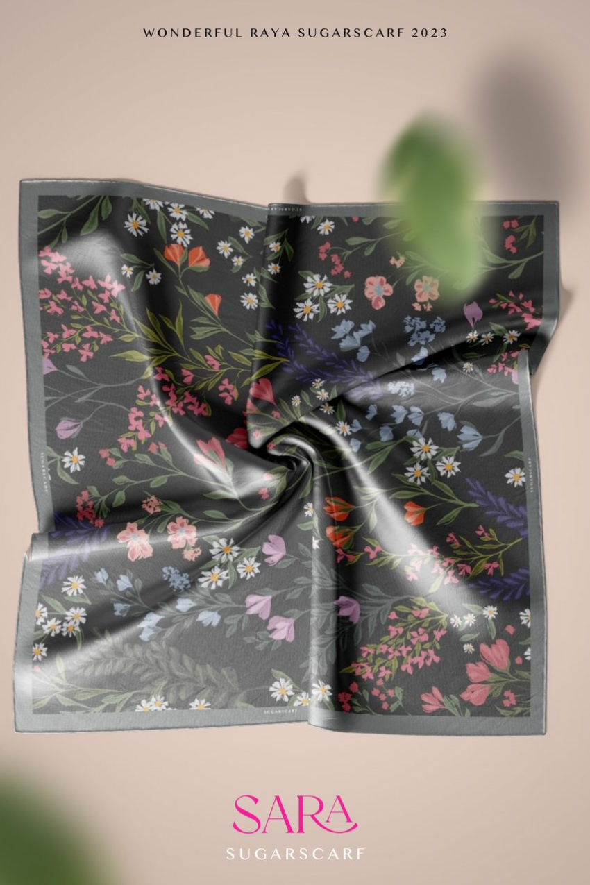 YES (Japanese Voile Square Scarf ) Soulful Bloom In (Sara)
