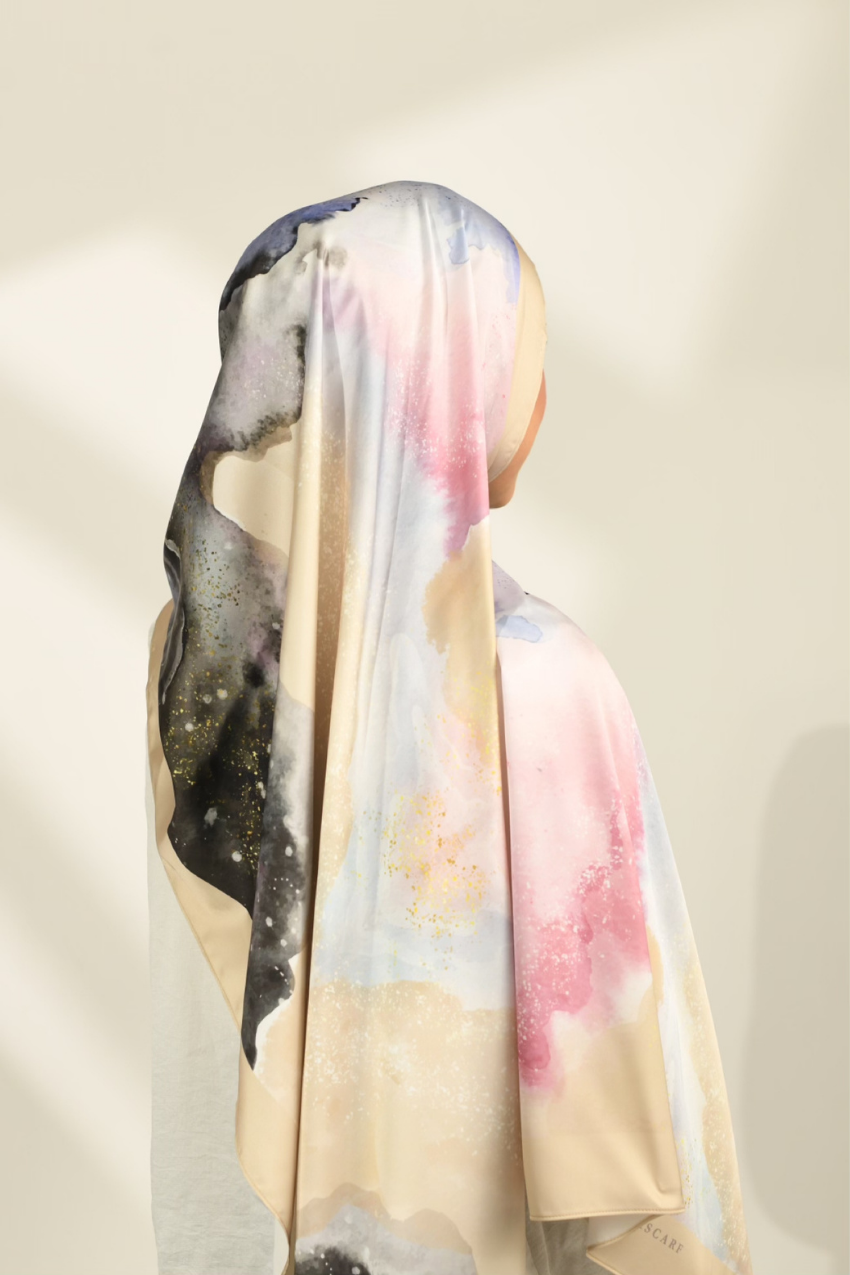 YES Dolce Vita Mixed Satin Silk Shawl in Magical