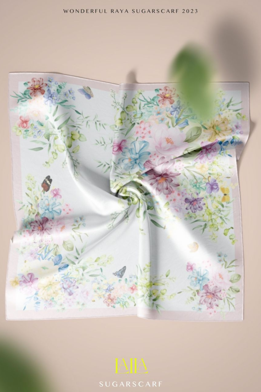 YES (Japanese Voile Square Scarf ) Soulful Bloom In (Laila)