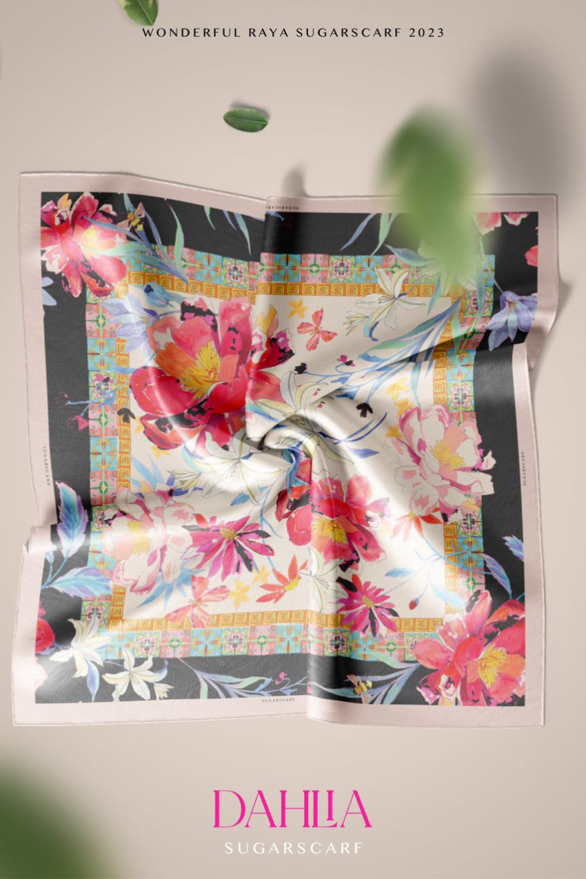 YES (Japanese Voile Square Scarf ) Soulful Bloom In (Dahlia)