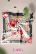 YES DEFECT - (Japanese Voile Square Scarf ) Soulful Bloom In (Dahlia)