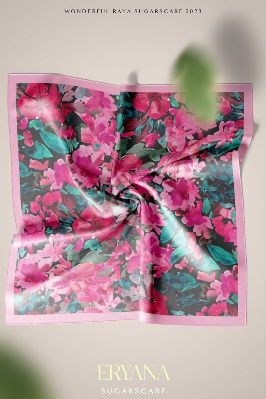 YES (Japanese Voile Square Scarf ) Soulful Bloom In (Eryana)