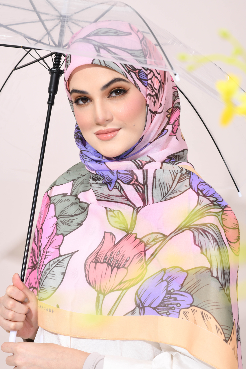 YES DEFECT - ( Square Scarf ) Sweetheart in Cotton Bawal (Precious)