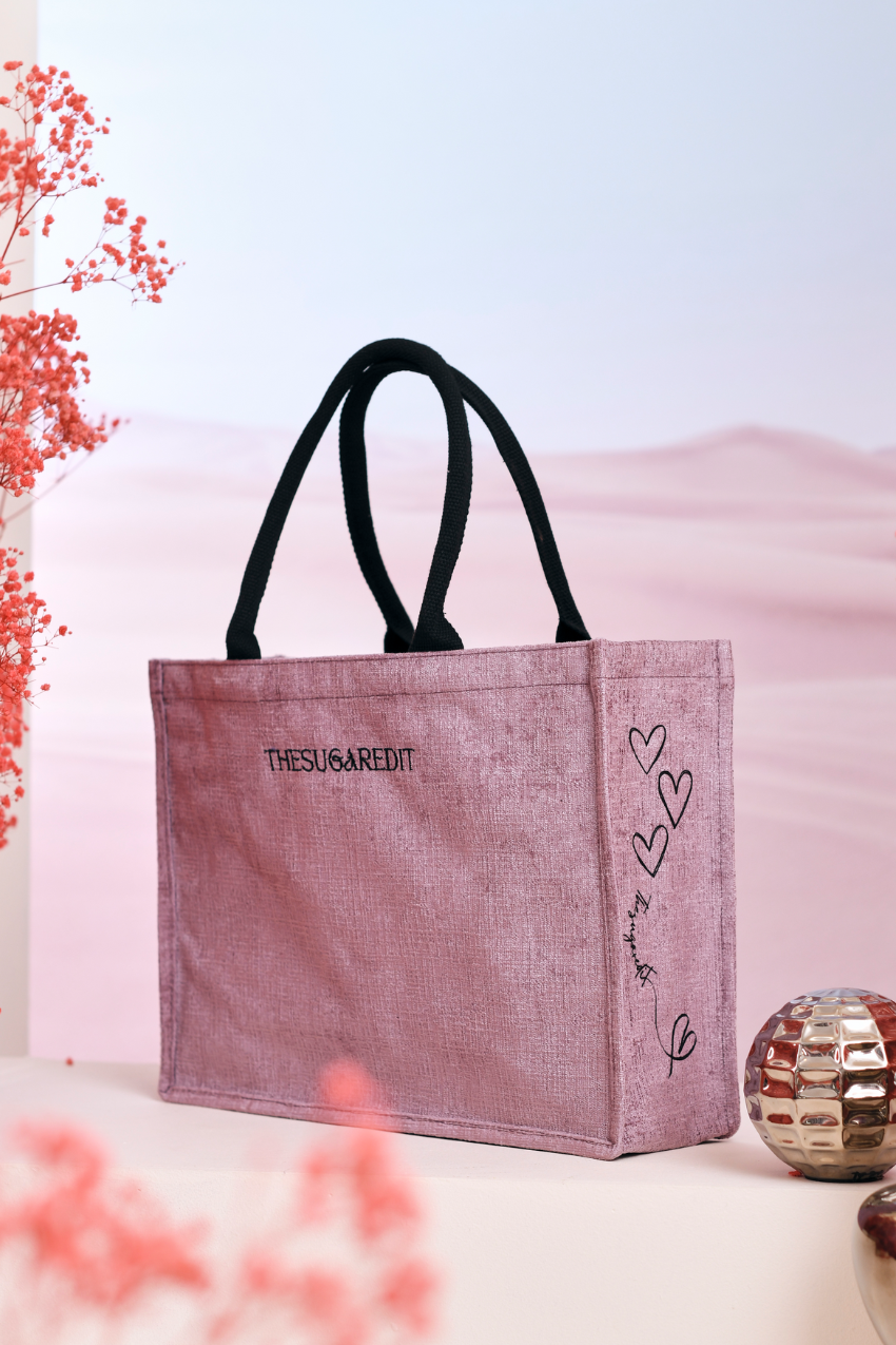 TheSugarEdit Embroidery Velvet Bag (Berry) - Limited Edition