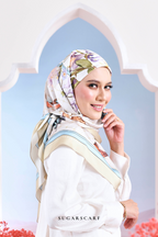 ( Square ) Garden of Hurrem Bloom Mixed Silk Satin Scarf ( BELKIS )