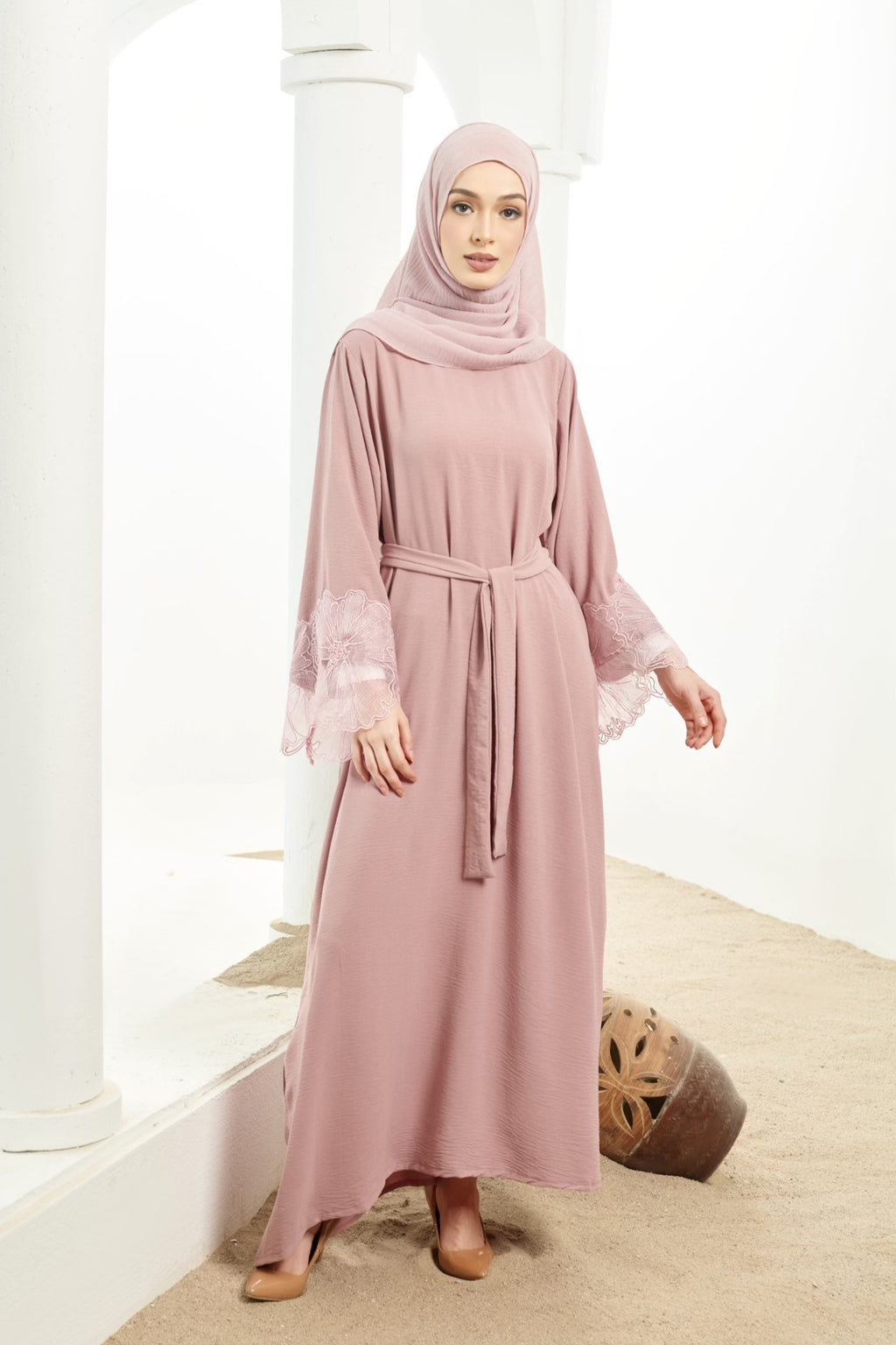 Layla Abaya [ Dusty Pink ]