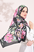 (SAMPLE) ( Full Wide Pleats Shawl ) Paint in Bloom ( GOSSIP )
