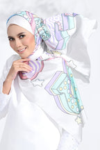 YES DEFECT -( Long Shawl) LE RIANG RiangRaya Shawl Mixed Satin Silk ( MAKMUR )
