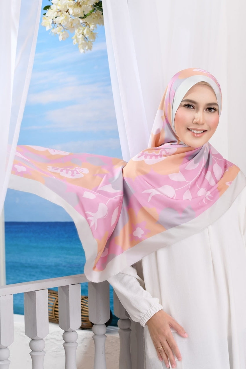YES ( Long Scarf ) Rindu SatinSilk Shawl Mixed Satin Silk  ( Zehra )
