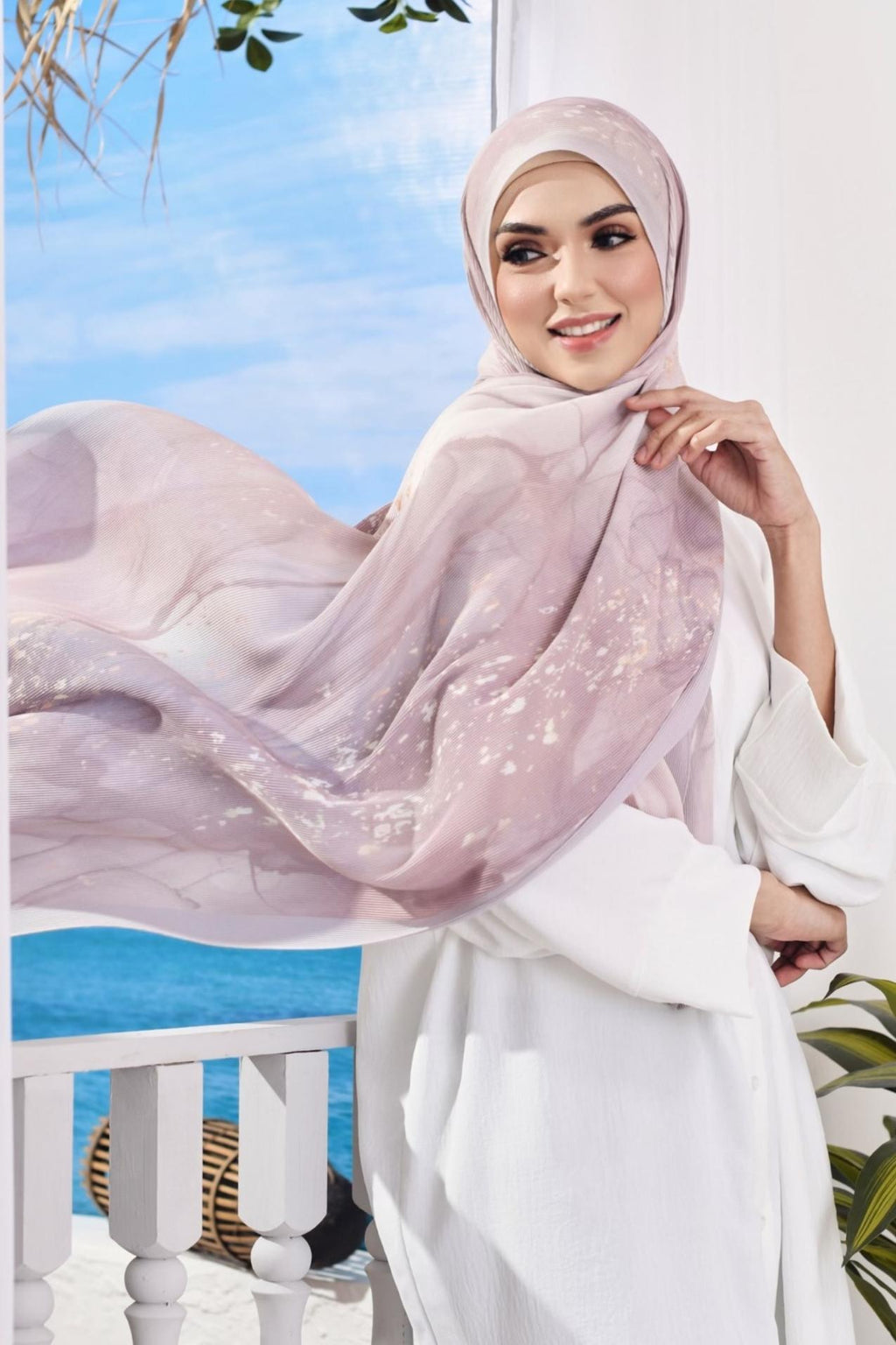 (SAMPLE) ( Full Wide Pleated Shawl ) Dolce ( Ice Pop )