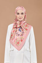 YES DEFECT- ( Long Shawl ) Andalusia Flower Mixed Satin Silk ( LYSANDRA )