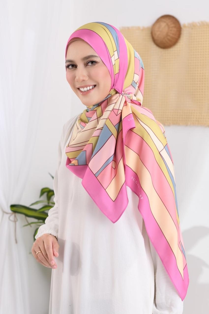 YES LIMITED EDITION - ( Long Scarf ) RONA Shawl Mixed Satin Silk  ( Kak Teh )
