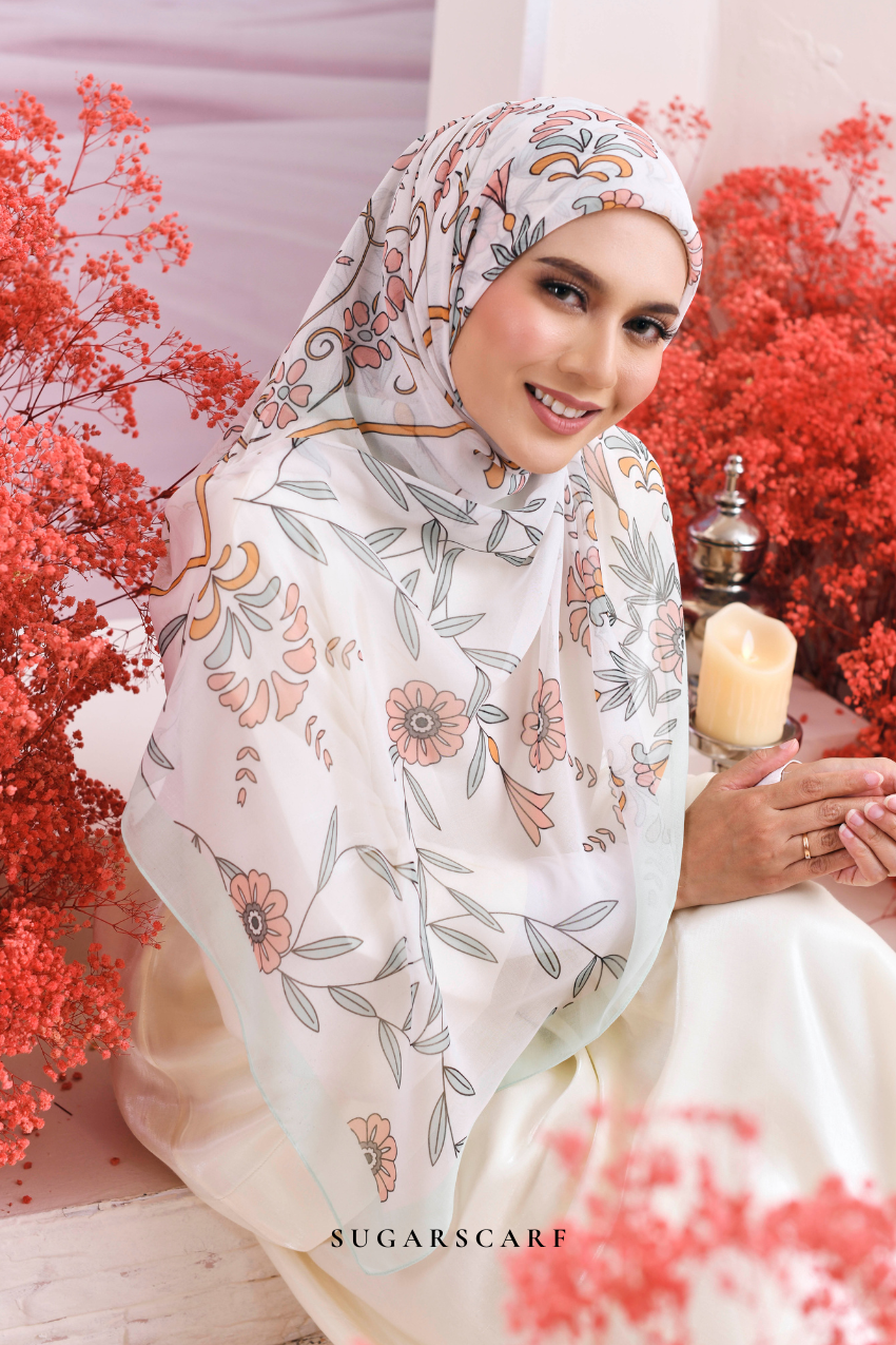 YES ( Japanese Voile Vol2 Square Scarf ) Garden of Hurrem Bloom in ( MAVI )