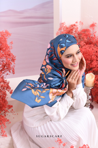 YES ( Square ) Garden of Hurrem Bloom Mixed Silk Satin Scarf ( HUVVA )